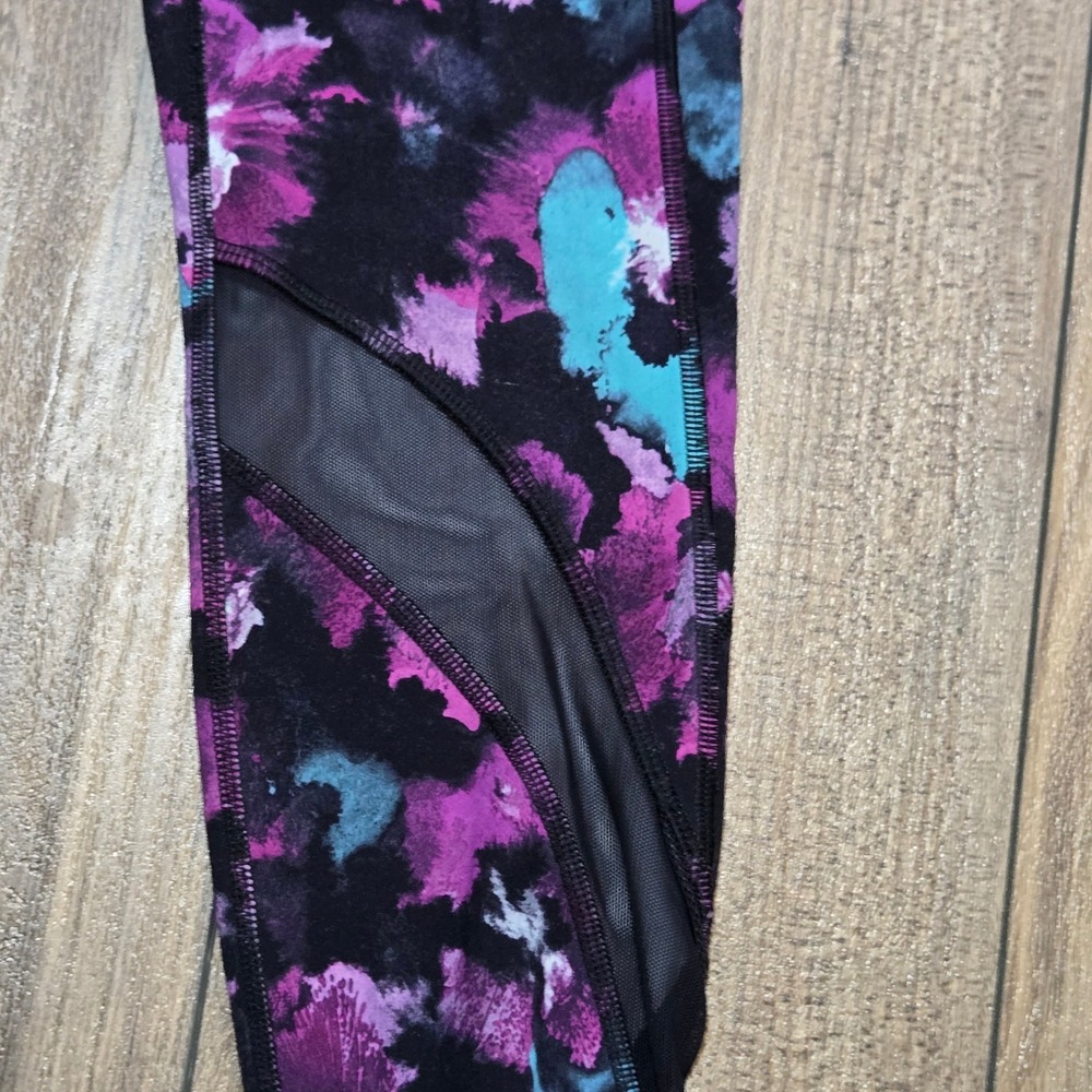 Lululemon Inspire Tight Abstract Floral Mesh Panel Leggings Zipper Pockets 6 - Picture 8 of 15